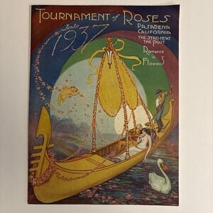 1937 Tournament of‎ Roses Program Pasadena CA "Romance in Flowers" Vintage